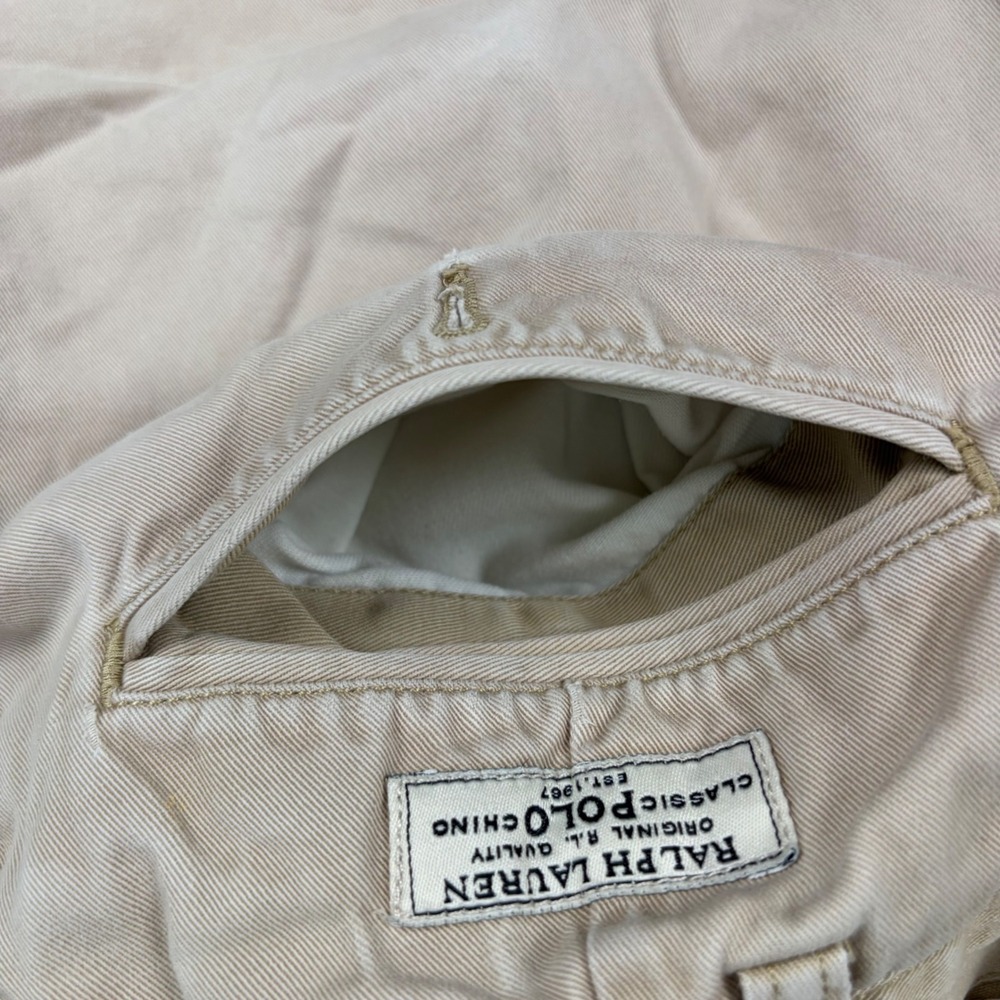 Vintage Polo Ralph Lauren Prospect Shorts Mens 34 Tan Golf Old Money Chino Twill - Picture 12 of 16